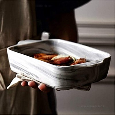 Mini Bakeware Pan Doppel-Ohrgriff Moderne große Auflaufform Multifunktions Keramik Glasur Backformen langlebiges Porzellan zum Kochen Küche Multi Baker Dish Farbe : Weiß Größe : L
