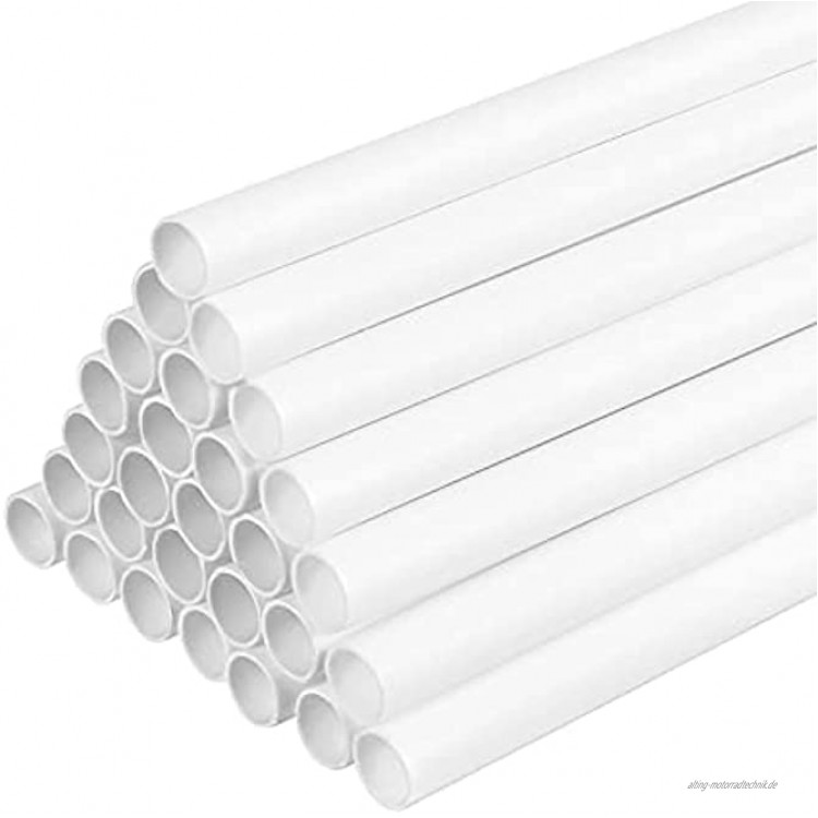 ALTcompluser 30 Stück Weiße Tortenstützen 30cm Wiederverwendbare Kunststoff-Dübelstangen für Tortenbau und Kunsthandwerk
