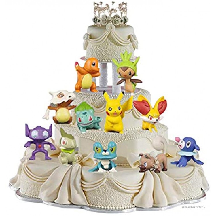 HANEL 24Stück Pokemon Cake Toppers Pikachu Kuchendekoratio für Kinder,Cupcake Figuren für Geburtstags Party Liefert,Kinder Party Kuchen Dekoration Lieferungen für Kinder Geburtstag Baby Mädchen