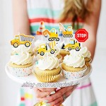 Blumomon 28 Stück Cupcake-Aufsätze Muldenkipper Bagger Traktor Party-Kuchenaufsätze für Kindergeburtstag Babyparty Party-Dekorationen
