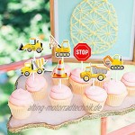 Blumomon 28 Stück Cupcake-Aufsätze Muldenkipper Bagger Traktor Party-Kuchenaufsätze für Kindergeburtstag Babyparty Party-Dekorationen