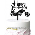 Daimay 10 Stück Motorrad Acryl Happy Birthday Kuchen Topper Tortenaufsatz Geburtstagsfeier Motorradform Dekorationszubehör für Geburtstagskuchen des Männer oder den Eines Jungen
