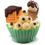 dekora Cupcake und Tortendeko Essbar | 6 Mini Icing Zuckerfiguren mit Süßigkeiten Mehrfarbig Klein
