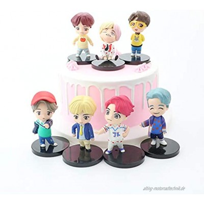 K-POP BTS Cake Toppers Set fingure Characters Set of Action Figure Toys Cake Toppers for Bangtan Boys Birthday Party Supplies