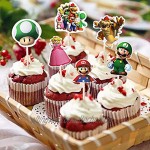 Miotlsy Super Mario BROSS-Kuchen-Toppers Cupcake Toppers für Kinder Baby Party Geburtstag Party Kuchen Dekoration Supplies 72 Stück