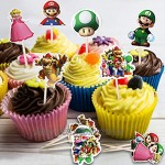 Miotlsy Super Mario BROSS-Kuchen-Toppers Cupcake Toppers für Kinder Baby Party Geburtstag Party Kuchen Dekoration Supplies 72 Stück