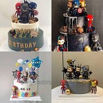 Nesloonp 6 Stück Cake Topper für Superhelden-Geburtstagsdekoration Avengers Cake Topper Kinder-Geburtstagskuchen-Dekoration Cartoon Cake Topper Partydekoration