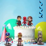 Nesloonp 6 Stück Cake Topper für Superhelden-Geburtstagsdekoration Avengers Cake Topper Kinder-Geburtstagskuchen-Dekoration Cartoon Cake Topper Partydekoration