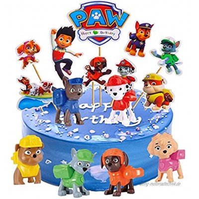REDO 15 Pcs Tortendeko Geburtstags Dekoration Set Cake Topper Kuchen Deko Party Kuchen Dekoration Geburtstags Cartoons Figuren für Kinder Mädchen Junge