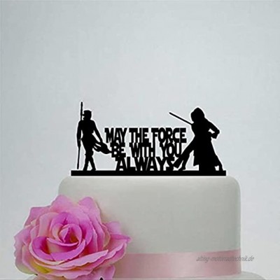 Tortenaufsatz mit Aufschrift "May The Force Be with You" Acryl für Hochzeiten Partydekoration das Erwachen der Macht
