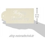 Designer Schablonen C241 Fancy Happy Birthday Kuchen Schablone beige halbtransparent