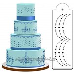 ECOSWAY 5-teiliges Set für Hochzeitskuchen seitliche Bordüre Dekorationsschablone Dekorationswerkzeuge mit Tortenspitze Fondant Kuchen Zucker Sieb
