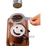 Edelstahl-Schokoladenstreuer + 16 Cappuccino Kaffee Barista-Schablonen + Messlöffel + Schablonenkunst-Stift