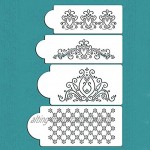 lzn Zuckerfertigkeit Prinzessin Spitze Kuchen Kuchen-Stencils Prinzessin Lace Flexible Craft Stencils 4-teiliges Set