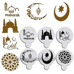 NIU MANG Ramadan Eid Mubarak-Lampen-Design Kaffee-Schablonen Kuchen-Vorlage Werkzeug 6 Stück