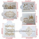 S-TROUBLE 6 Stück Set Eid Mubarak Ramadan Kaffee Blumenspray Schablonen Kuchen Dekorieren DIY Vorlage Zuckerpulver Sieb